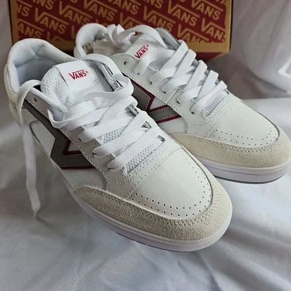 VANS Lowland CC Unisex US W10/ M8.5 TENNIS SHOE VN000BWBWRQ white/red/grey - Picture 4 of 10